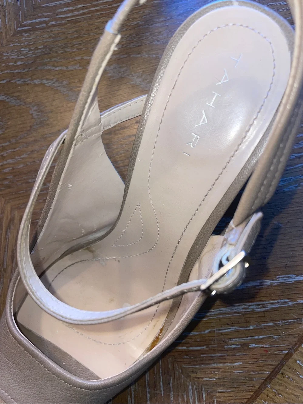 Tahari open toe sling back wedge